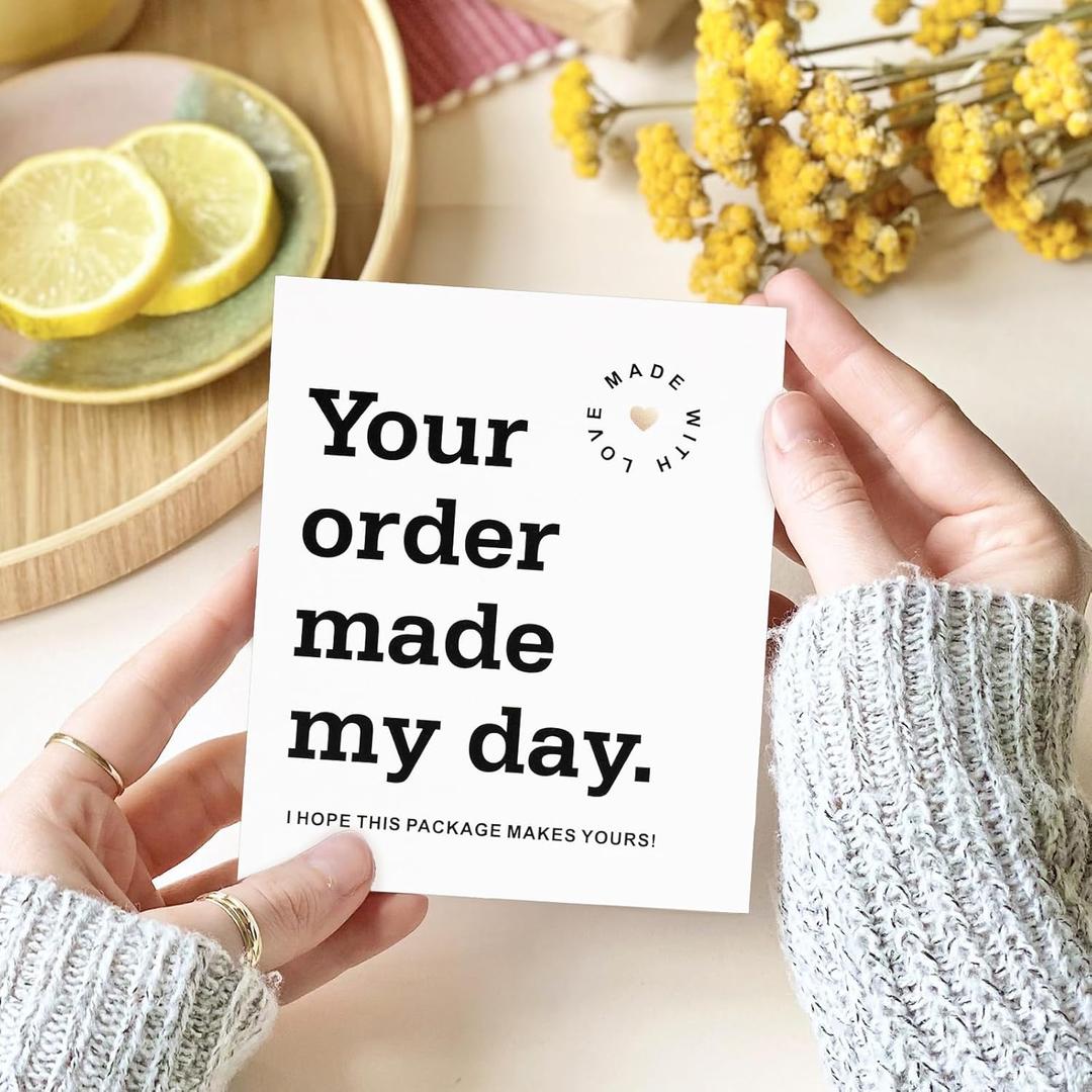 Anwyll Thank You Cards for Small Business,100Pcs Thank You Card for Packaging,Thank You for Supporting My Small Business Cards,White Thanks for Your Order Card for Customer Appreciation (3x3.5'')