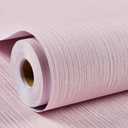 Haimin Grasscloth Wallpaper Textured 24in X 393in Fabric Contact Paper Pink Wall Paper Textured Linen Peel and Stick Self-Adhesive Thick Vinyl Embossed Film Wallpaper (Pink)