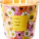 Hidden Label Lilac & Peony Scented Candle, 3 Wick Large Candles for Home, 30oz Natural Soy Candles for Home Scented,100 Hour Burn Time, Long Lasting Highly Scented Luxury Candle Gift