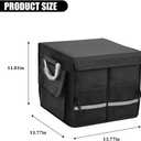 Car Trunk Organizer with Lid, Multi-Compartment Waterproof Vehicle Trunk Storage Box with Reinforced Handle, Foldable Automotive Cargo Container Organizer, Universal for Vehicles