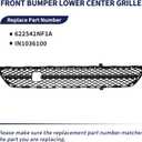 622541NF1A Front Bumper Lower Center Grille Fit for Infiniti G25 Base/Journey 2011 2012 | G37 2010 2011 2012 2013 | Q40 Base 2015, Radiator Grill Mesh - Textured Black Replace IN1036100