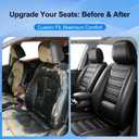 Fit Mazda 6 Car Seat Covers for Select Mazda 6 2007-2021, Premium Full Coverage Leather, Airbag Compatible, Luxury Waterproof All Weather Breathable Seat Cushion Protector, Full Set, Black