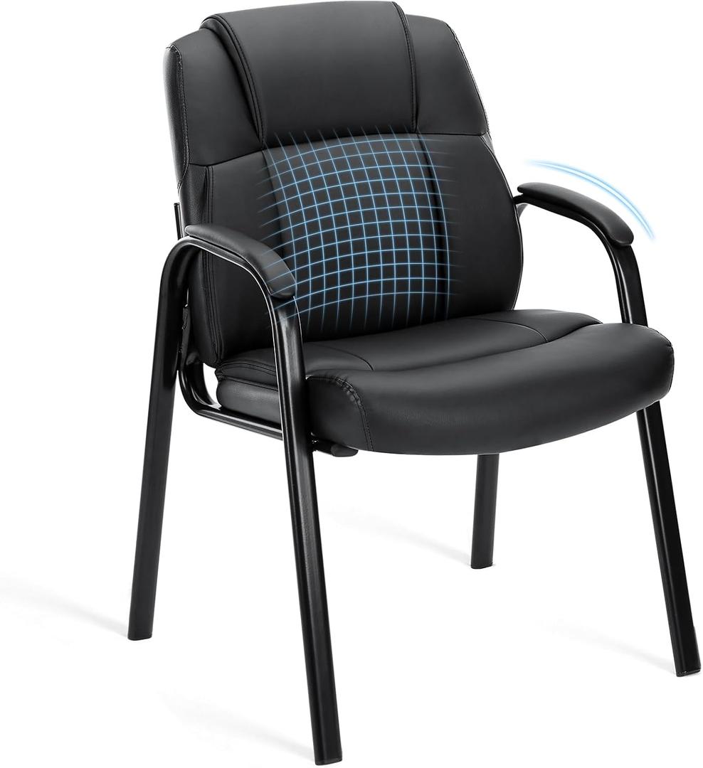 OLIXIS Office Waiting Room Chairs Set of 1, Stationary Side Guest Chair
PU Leather, Comfy Padded Arms, Fit Home Conference Meeting Lobby Area, Medical Clinic Church