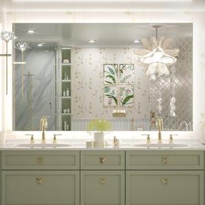 Keonjinn Bathroom Mirror with Lights 60 x 36 Inch, LED Mirror with Backlit, Anti Fog Lighted Mirror with Stepless Dimmable, UL Listed LED Driver, Waterproof, CRI90+, HD Tempered Glass
