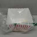Novelty Place Plastic Popcorn Bowl, Red & White Striped Classic Popcorn Containers for Movie Night - 9.25" Square x 5.9" Deep (1 Pack)