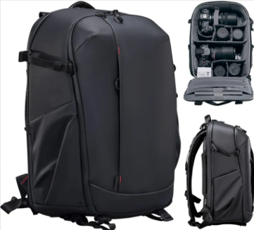 ULANZI Camera Backpack Professional Bag, Water-Resistant Photography Camera Case Anti Theft Travel for Photographers DSLR Mirrorless Camera Lens Tripod Holder 16" Laptop Black 22L