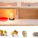 Large Wooden Chicken Brooder Box with Bulb Set and Thermometer - Brooder Box for Chicks Indoor Accommodates Up to 12 Chicks - Ideal for Chickens, Ducks, Quails, Hamsters, and Lizards32x16x16 Inches