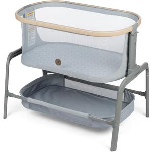 Maxi-Cosi Iora Baby Bassinets Bedside Sleeper, Portable Bassinet, Infant Bedside Sleeper Crib, Height Adjustable, Breathable Mesh, Large Storage Basket, Classic Slate