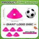 Jumbo Disc Cones Jumbo Soccer Cones with Mesh Bag Giant Large Agility for Soccer Training Adult Sports