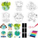 30 Sets Earth Day Crafts Color Your Own Magnets for Kids DIY Coloring Craft Kits for Earth Day Party Favors School Activities Ornaments