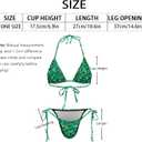 Bikini Set for Women Two Piece Swimsuit V Neck String Bathing Suit Halter Top Tie Side Bottom (Green)