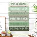 Pinkunn Inspirational Wall Art Positive Quotes Wall Decor Cute Preppy Wooden Room Sign Uplifting Encouragement Gifts for Motivational Art for Home Bedroom (Sage Green)