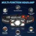 Staaricc Headlamp Rechargeable, LED Headlamp with Red Light, 2Pack Headlamps for Adults, Head Lamps LED Rechargeable, Headlight Motion Sensor, Head Lights for Forehead Hardhat Running Hunting Camping