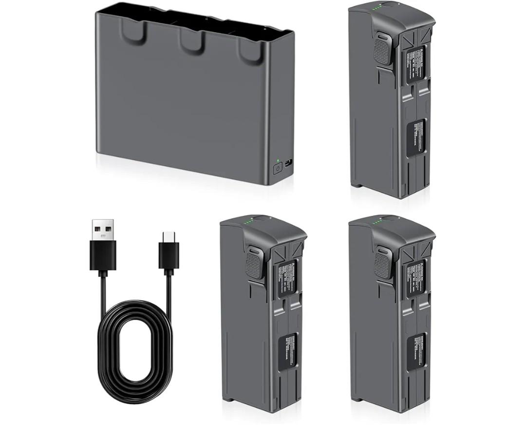 Avata 2 Intelligent Flight Battery 3-Pack 2150mAh Large Capacity Portable Replacement Battery and Two-Way Charging Hub， Fully Compatible with Avata 2 Drone（23 Minutes of Max Flight Time）