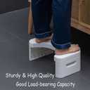 7 inch Folding Toilet Stool, Squatting Poop Stool, Bathroom Potty Step Stool, Toilet Assistance Steps, Step Stool, Fits All Toilets, Detachable Stackable, for Healthier Toilet Posture (White)