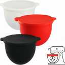 2026 Extra-Thick Upgraded Version Mixaid Silicone Bowl Liners - Universal Fit for 5 Qt Tilt-Head Mixers - Durable Silicone Liners Eliminate Replacement Bowl Needs (Thickened Black Upgrade1PCS)