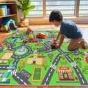 Kids Rug for Playroom, Non-Slip 5x7 ft Car Rugs Play Mat Kids Room