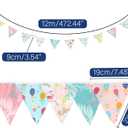2 x G2PLUS Summer Party Decorations Banner, 39FT Tropical Flamingo Pineapple Bunting Banner, Reusable Cotton Triangle Flag Garland for Pool, Beach & Luau Party