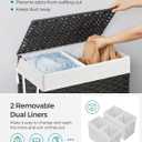 SONGMICS Laundry Hamper with Lid, 110L Clothes Hamper with 2 Removable Liner Bags, 6 Mesh Bags, Wicker Laundry Basket, Double Laundry Hamper for Laundry Room, 13 x 22.4 x 23.6 Inches Black ULCB52BK