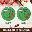 3 x Funny Ornaments Kind of a Big Dill Novelty for Coworkers, White Elephant