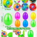 6 Pack 3.8'' Jumbo Easter Eggs with SpinMaster Rainbow Balls - 3D Magic Cube Brain-Boosting Toys for Kids Ages 6-12, Fidget Toys, Easter Basket Stuffers, Egg Hunt Prizes & Sensory Party Favors