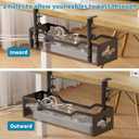 Under Desk Cable Management Tray No Drill, Metal Mesh Cable Management Under Desk with Clamp Mount, 2 Hole Cable Tray with Wire Management and Cord Organizer for Home Office Standing Desk