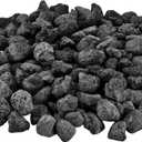 Mr. Fireglass Natural Lava Rock, 0.8"-1.2" Medium Volcanic Lava Rock for Indoor & Outdoor Fire Pits, Fireplaces, Fire Bowls & Fire Table, Decorative Garden Landscaping, Potted Plants -10 Pounds, Black