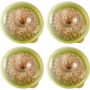 4-Pack, Donut Fresh Container, Airtight Bagel Storage Keeper Saver, Portable Bread Holder for Kitchen and Pantry Organization, BPA Free