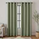 Vintage Black Out Curtains 84 Inch Length 2 Panels Set,Dark Sage Green Thermal Insulated Blackout Window Curtains Drapery Room Darkening Moody Curtain Drapes for Living Room Bedroom 52x84 In Long