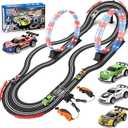 Car 
2-in-1 Slot Car Race Track Set with 4 High-Speed Cars, Electric Track, Dual Racing Game with 2 Controllers, Circular Overpass Design Featuring Flash Tracks. Toy Gift for Boys Kids Ages 4-6 6-8 8-12