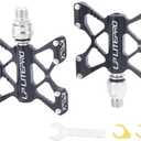 Folding Bicycle Pedal Aluminum Alloy Double Side Quick Release Pedal for Brompton pedel for dahon for Birdy Non-Slip Pedals (black)