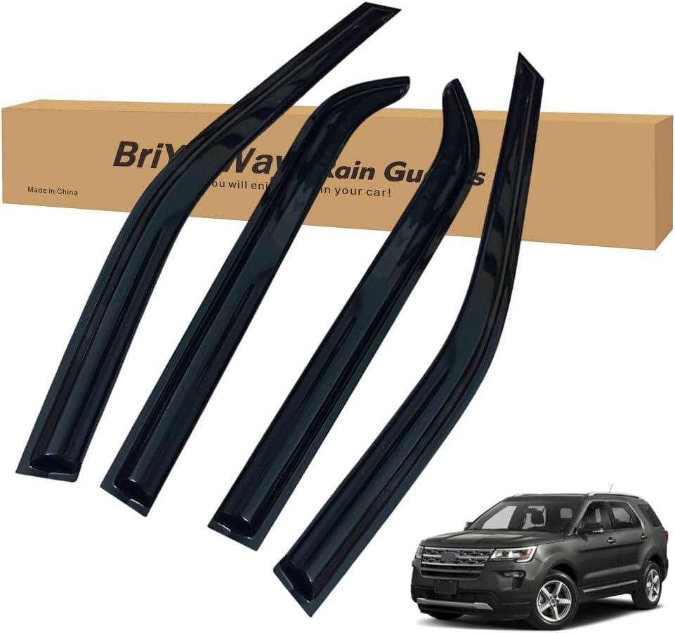 Vent Shades Rain Guards for Ford Explorer 2011 2012 2013 2014 2015 2016 2017 2018 2019 Accessories, for Ford Explorer Window Deflectors Window Visors