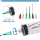 60mL Syringes without Needle, Luer Lock Big Syringe with Cap, Sterile Individually Wrapped, Accurate Liquid Measurement - 10 Pack for Lab Use and Home Care