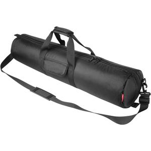 HEMMOTOP Tripod Case, 31.5x7 in Heavy Duty Tripod Bag with Shoulder Strap and Handle, All Sides Thick Padded Carrying Case with Two Zippered Pockets for Speaker Stand, Monopod - R08018 Black