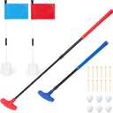 MiniInflat 2 Pack Mini Beach Golf Putters with 6 Balls, 2 Golf Putting Cup and Flag, 12 Tees, Two Way Adjustable Length Putter for Right or Left for Outdoor Beach Park Grass Backyard Putting Game
