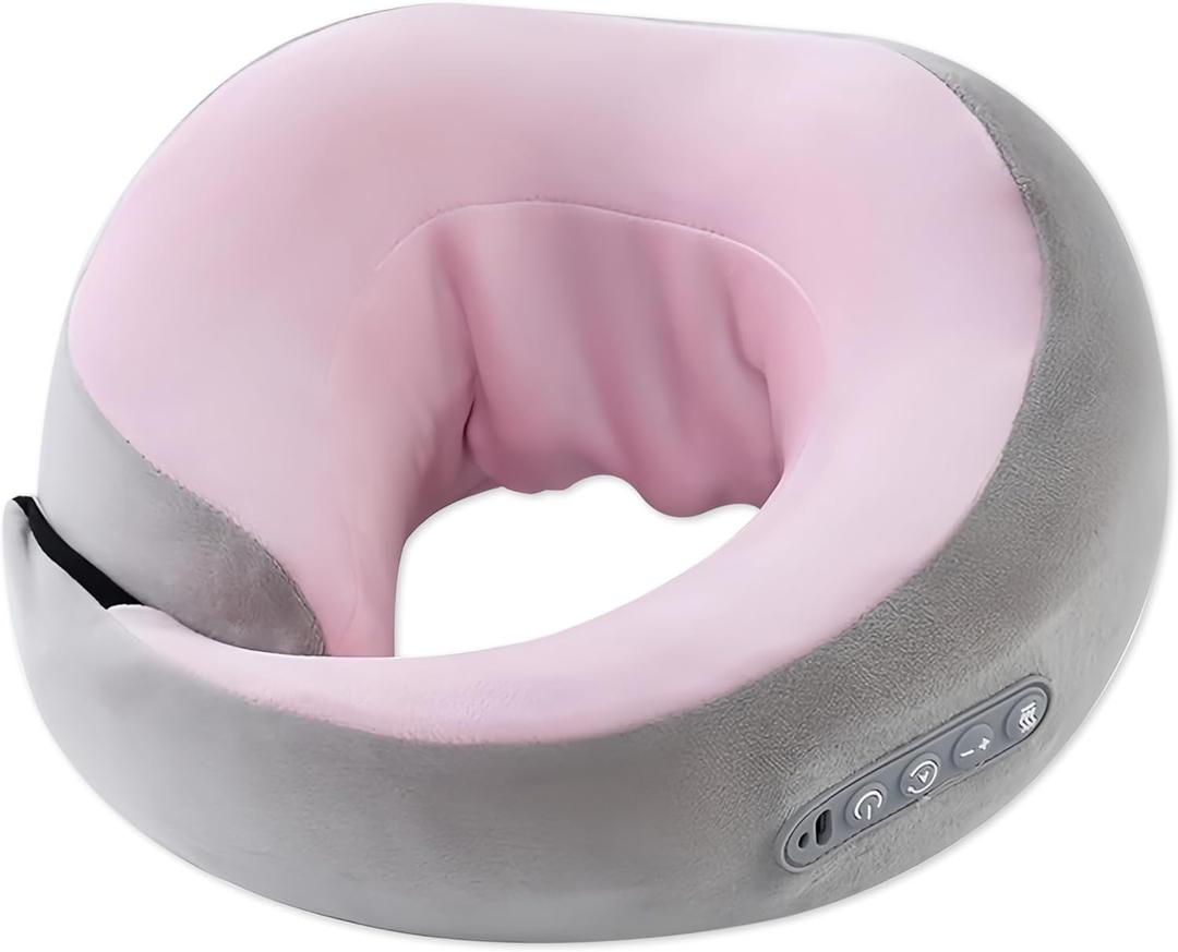 Neck Massager with Heat - Deep Tissue Neck Pain Relief U-Shape Design Electric Massager Pillow for Travel Office Home Shiatsu Neck Massager Gifts for Men Women Dad Mom, Pink