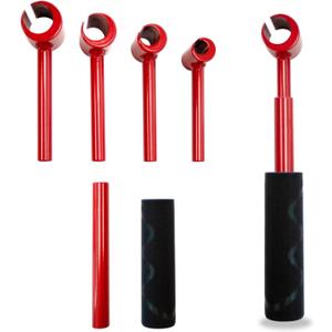 4 in 1 Door Hinge Adjustment Tool, Stainless Steel Hinge Gap Adjustment Wrench Set, Red Multi-Size Durable Hinge Gap Adjusting Wrench, Universal Door Gap Adjustment Tool for Residential & Commercial