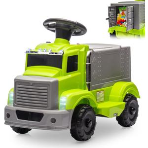 6V Ride On Toy Car for Toddlers, Electric Car for Kids w/ 2 Headlights, 5 Led Lights, Large Storage Area, Music, Kids Car to Drive Includes 6V Rechargeable Battery & Charger, Green