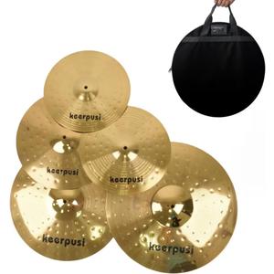 Cymbal Pack Alloy Cymbals Drum Cymbal Set 14"/16"/18"/20" Plus Free Cymbal Bag 5 Pieces Cymbals for Drum Set