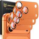 UniqueMe for 3 Pack iPhone 17 Pro Max Camera Lens Protector - [Drop Protection] [Case Friendly] 9H Tempered Glass Camera Cover Screen [Update New Version] - All Orange