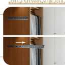 Blulu 2 Pcs Sliding Tie Rack Hanger for Closet, 25 Tie Pull Out Wall Mount Extending Sturdy Metal Belt Organizer Holder for Men Belt Storage, 13.8'' x 1.7'', Black