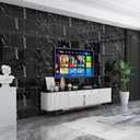 Haimin Wall Panels Peel and Stick 10 Pieces 23.6x11.8in (19.4 Sq. Ft. Coverage) Lightweight Backsplash Marble Look Tile (not Real Marble) Ideal for Kitchen Bathrooms Living Rooms Bedrooms (Black-JGH)