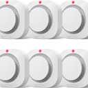 Hilmon Smoke Alarm Fire Detector, Battery Operated Photoelectric Smoke Detector with Test Button and Low Battery Warning, Fire Alarms Smoke Detectors for Home, 6 Pack