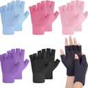 6 Pairs Non Slip Yoga Gloves for Women Fingerless Pilates Gloves for Gym Exercise Fitness Workout