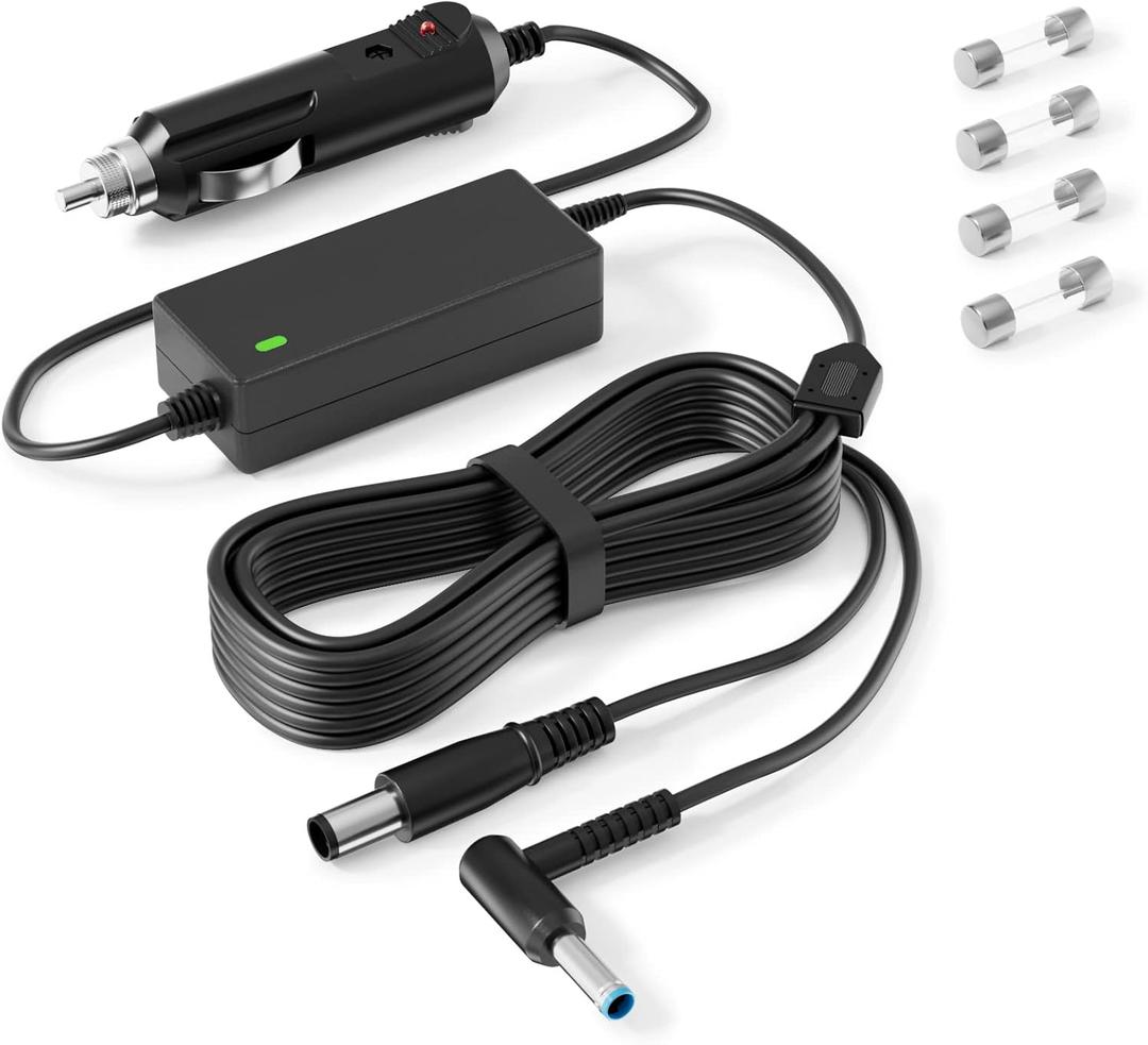 VHBW Car Charge Replacement for HP Laptop Car Charger 90W Compatible with HP 15 17 Spectre Pavilion Envy EliteBook X360 Touchsmart 15 13 M6 Stream 11 13 14 Chromebook 11 G4 G5 EE Vehicle Charger
