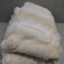 Plush Faux Rabbit Fur Throw Blanket  850GSM Thick & Warm, Ultra Soft Fluffy Blanket for Couch, Bed, Sofa, Ideal Gift for Women, 50"  60", Beige