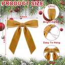 4 x 24pcs Christmas Tree Topper Bows 4.5x4.5 Inch Velvet Xmas Wreath Bows Ribbon Hanging Ornament for Christmas Holiday Home Outdoor Indoor Party Garland Crafts Decoration(Coffee)