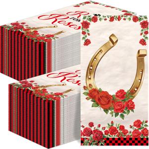 Fancy Land Horse Racing Napkins 100 Pcs Derby Horse Disposable Paper Napkins Party Supplies