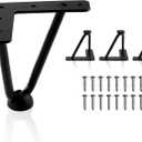 4 Inch Hairpin Legs for Furniture Set of 4, Heavy Duty Industrial Metal Table Legs with 3/8" Black Solid Iron, DIY Hair Pin Legs for Dresser, Couch, Cabinet, Bench with 4 Floor Protectors