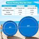 CALOBANA 10ft Heavy Duty Inflatable Water Hammock, Round Floating Ring Float Island Platform River Floats Lake Raft Tanning Pool Lounger for Adults Party, Blue